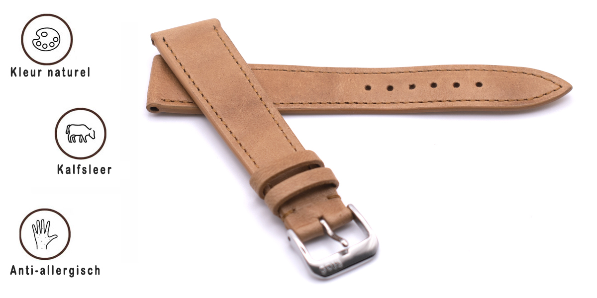 Horlogeband Hermes Leer Naturel | voor Leer