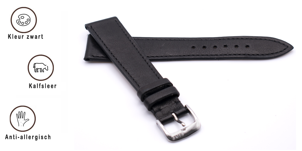 Horlogeband Hermes Leer Zwart | voor Leer