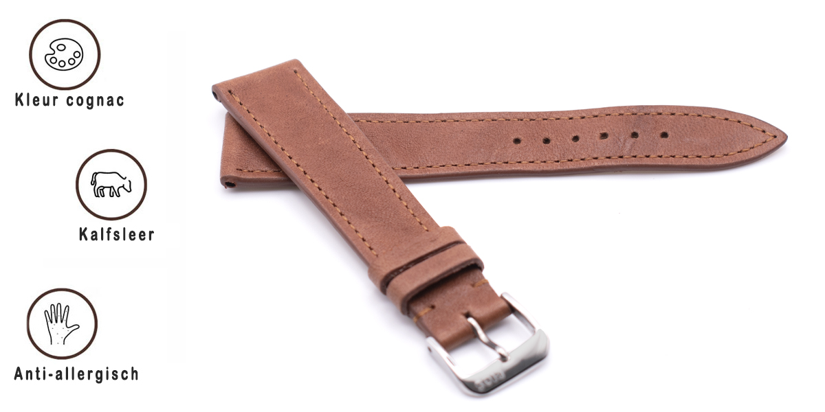 Horlogeband Hermes Leer Cognac | voor Omega