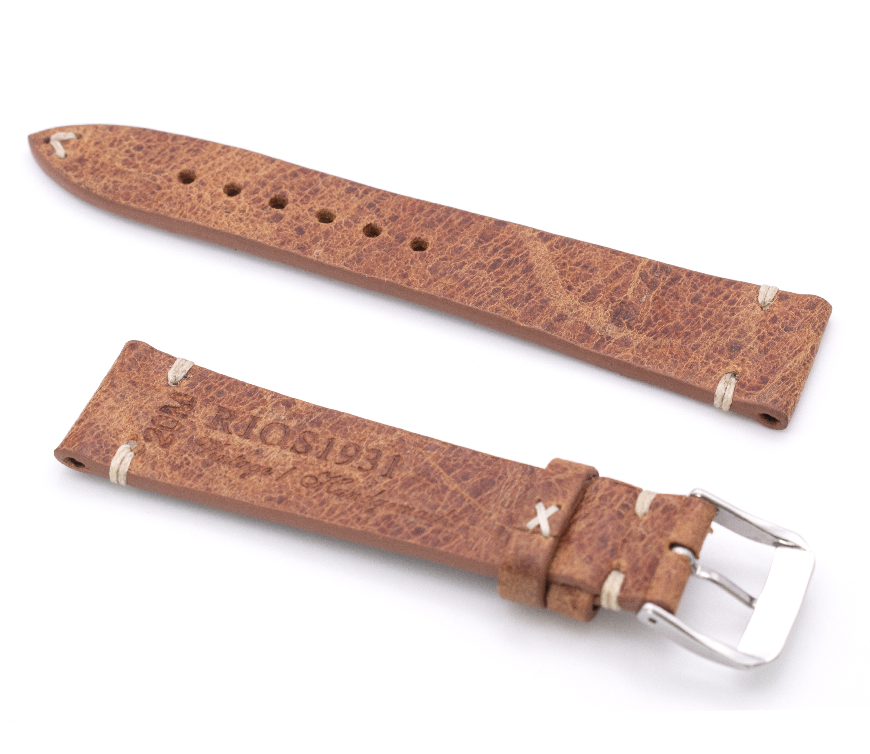 Horlogeband Leer Harrison cognac | voor Leer