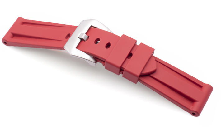 Horlogeband Rubber Panerai Style rood | voor Panerai 