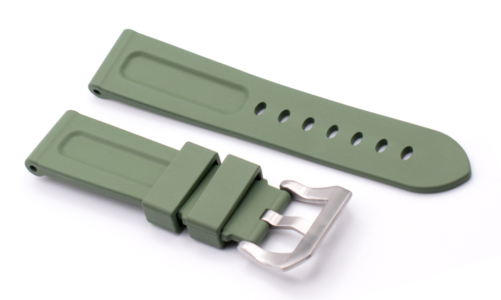 Horlogeband Rubber Panerai Style groen | voor Rubber