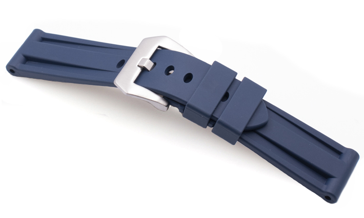 Horlogeband Rubber Panerai Style blauw | voor Rubber